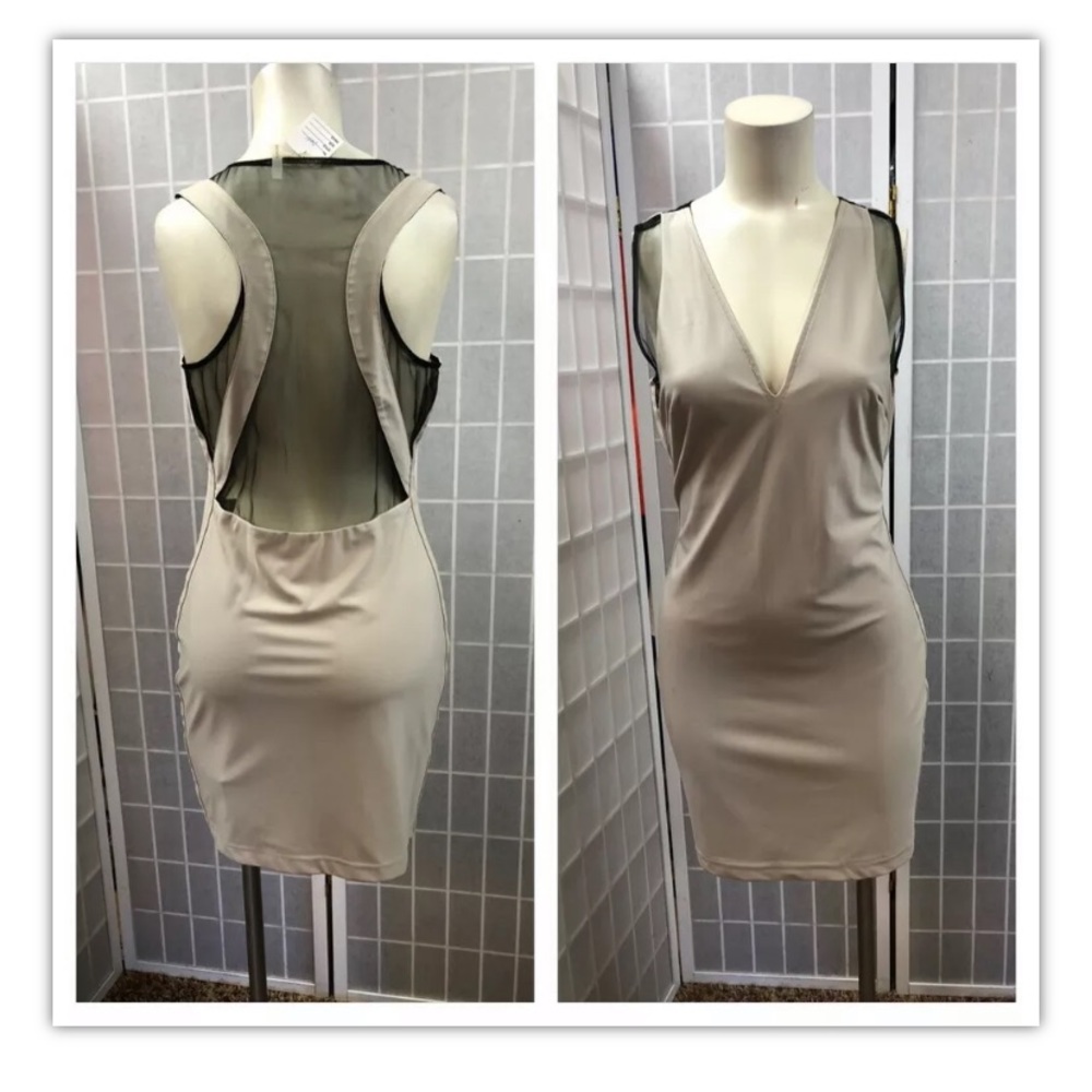 Stella Jamie, dress, formal, beige/black, size M.: